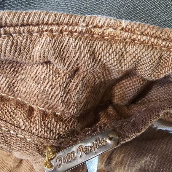 Free People Rust Orange Cropped Cuffed Casual Pants 27 - Picture 9 of 12